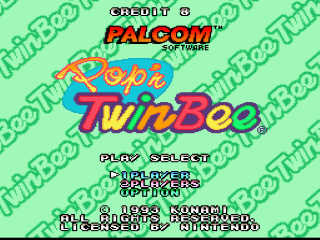 Pop'n TwinBee title screen for Super Nintendo